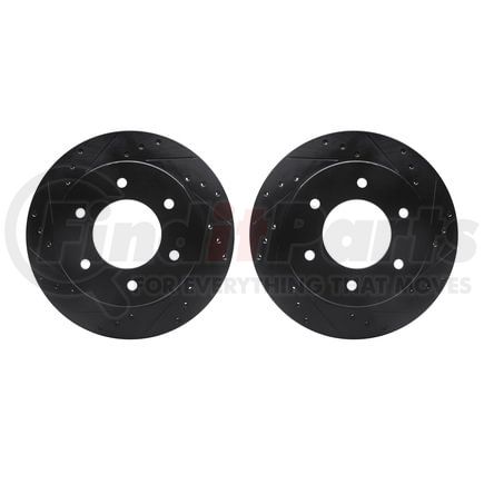 Dynamic Friction Company 8002-54245 Brake Rotors - Drilled & Slotted - Black