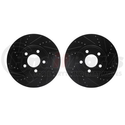 Dynamic Friction Company 8002-56009 Brake Rotors - Drilled & Slotted - Black