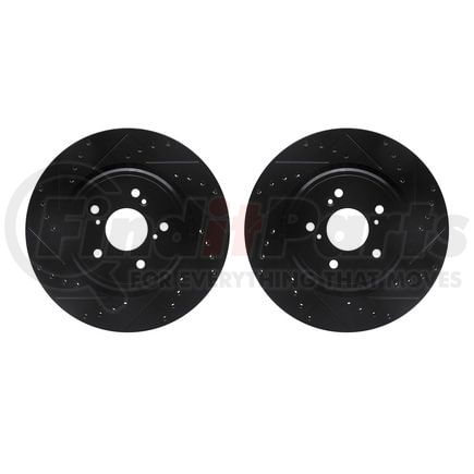 Dynamic Friction Company 8002-58005 Brake Rotors - Drilled & Slotted - Black
