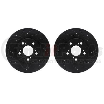 Dynamic Friction Company 8002-58013 Brake Rotors - Drilled & Slotted - Black