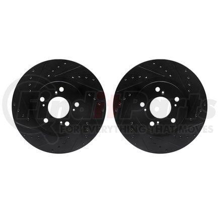 Dynamic Friction Company 8002-58012 Brake Rotors - Drilled & Slotted - Black