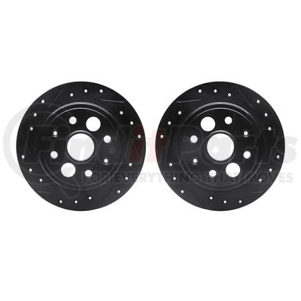 Dynamic Friction Company 8002-58017 Brake Rotors - Drilled & Slotted - Black