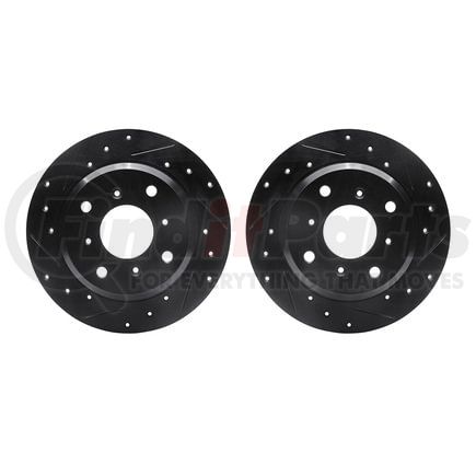 Dynamic Friction Company 8002-58018 Brake Rotors - Drilled & Slotted - Black