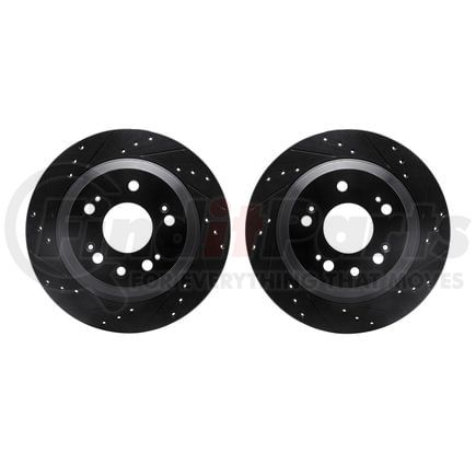 Dynamic Friction Company 8002-58026 Brake Rotors - Drilled & Slotted - Black