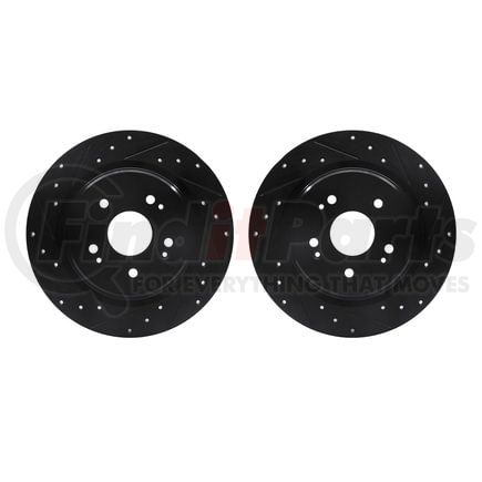Dynamic Friction Company 8002-58033 Brake Rotors - Drilled & Slotted - Black