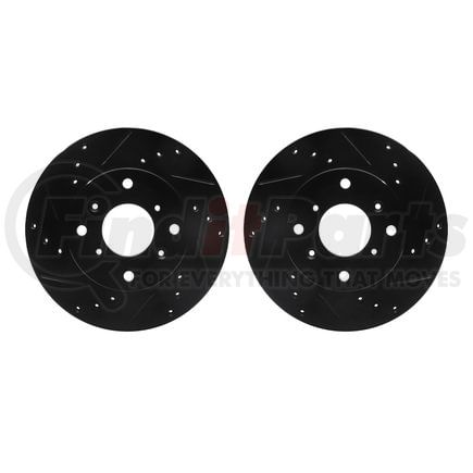 Dynamic Friction Company 8002-59002 Brake Rotors - Drilled & Slotted - Black