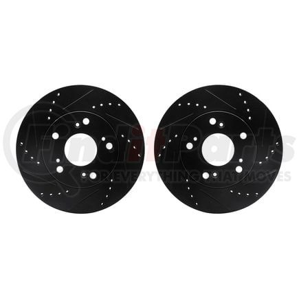 Dynamic Friction Company 8002-59007 Brake Rotors - Drilled & Slotted - Black