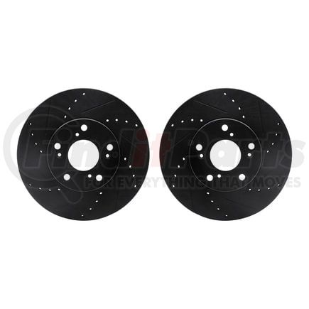 Dynamic Friction Company 8002-59004 Brake Rotors - Drilled & Slotted - Black