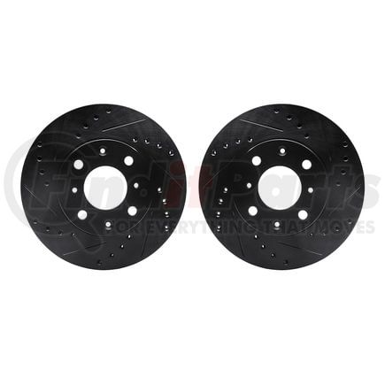 Dynamic Friction Company 8002-59010 Brake Rotors - Drilled & Slotted - Black