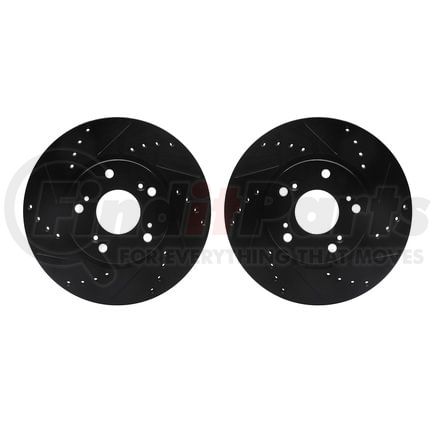 Dynamic Friction Company 8002-59008 Brake Rotors - Drilled & Slotted - Black