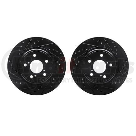 Dynamic Friction Company 8002-59013 Brake Rotors - Drilled & Slotted - Black