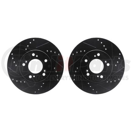 Dynamic Friction Company 8002-59011 Brake Rotors - Drilled & Slotted - Black