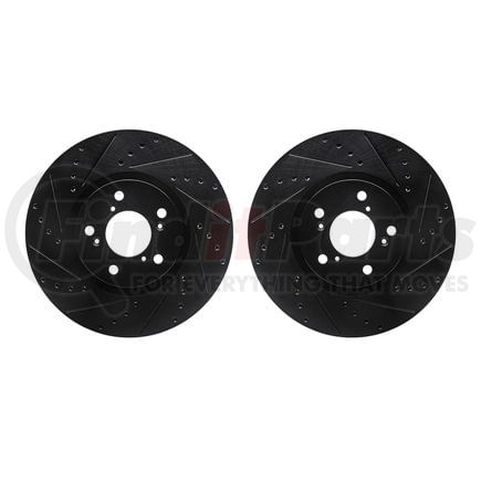 Dynamic Friction Company 8002-59012 Brake Rotors - Drilled & Slotted - Black