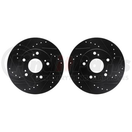 Dynamic Friction Company 8002-59015 Brake Rotors - Drilled & Slotted - Black
