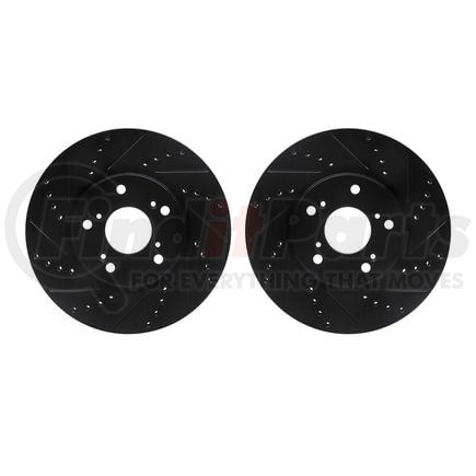 Dynamic Friction Company 8002-59021 Brake Rotors - Drilled & Slotted - Black