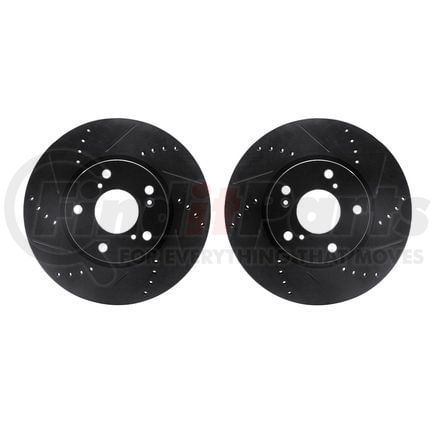Dynamic Friction Company 8002-59023 Brake Rotors - Drilled & Slotted - Black