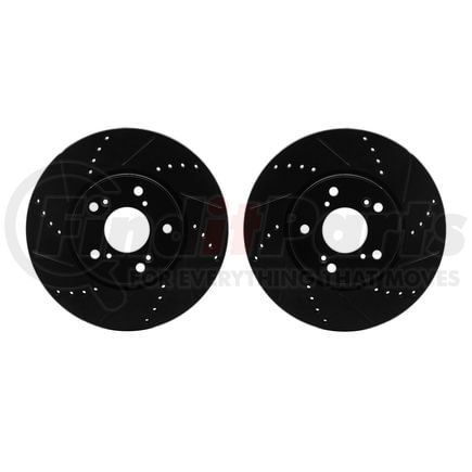 Dynamic Friction Company 8002-59022 Brake Rotors - Drilled & Slotted - Black