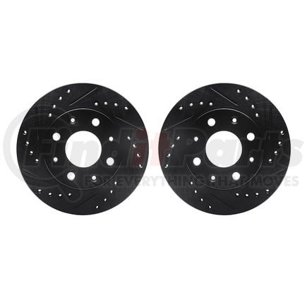 Dynamic Friction Company 8002-59031 Brake Rotors - Drilled & Slotted - Black