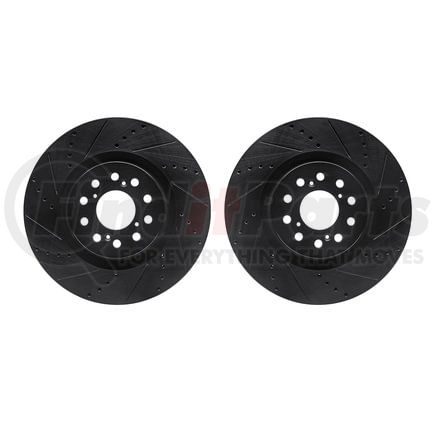 Dynamic Friction Company 8002-59032 Brake Rotors - Drilled & Slotted - Black