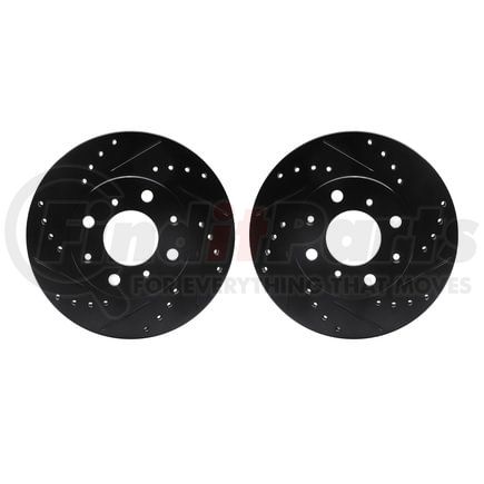 Dynamic Friction Company 8002-59029 Brake Rotors - Drilled & Slotted - Black