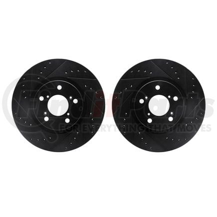 Dynamic Friction Company 8002-59040 Brake Rotors - Drilled & Slotted - Black