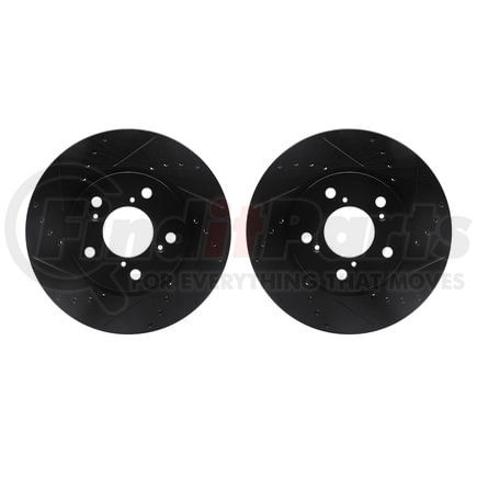 Dynamic Friction Company 8002-59036 Brake Rotors - Drilled & Slotted - Black