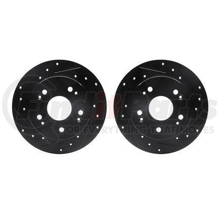 Dynamic Friction Company 8002-59044 Brake Rotors - Drilled & Slotted - Black