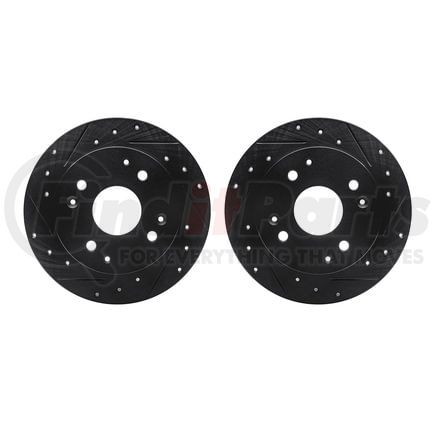 Dynamic Friction Company 8002-59042 Brake Rotors - Drilled & Slotted - Black