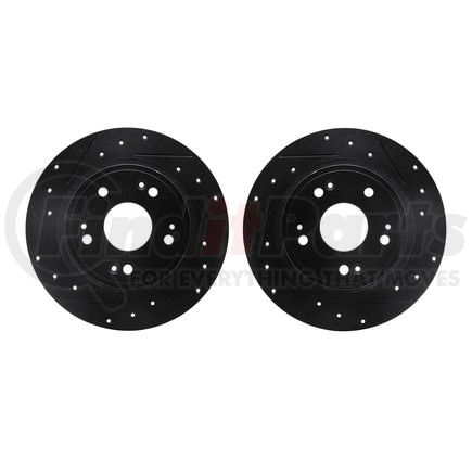 Dynamic Friction Company 8002-59046 Brake Rotors - Drilled & Slotted - Black