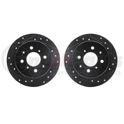 Dynamic Friction Company 8002-59047 Brake Rotors - Drilled & Slotted - Black