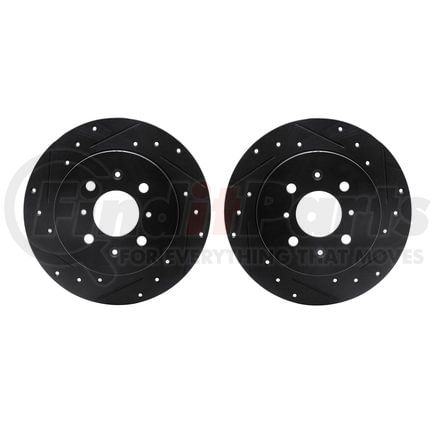 Dynamic Friction Company 8002-59045 Brake Rotors - Drilled & Slotted - Black