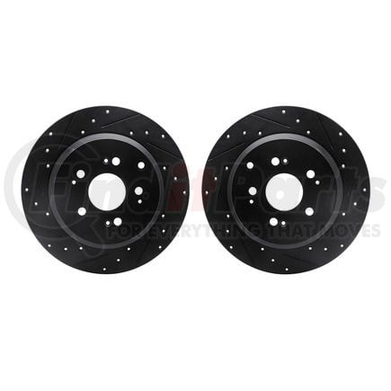 Dynamic Friction Company 8002-59052 Brake Rotors - Drilled & Slotted - Black