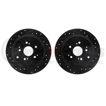 Dynamic Friction Company 8002-59051 Brake Rotors - Drilled & Slotted - Black