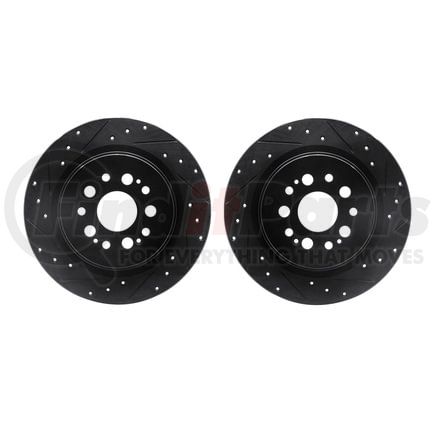 Dynamic Friction Company 8002-59054 Brake Rotors - Drilled & Slotted - Black