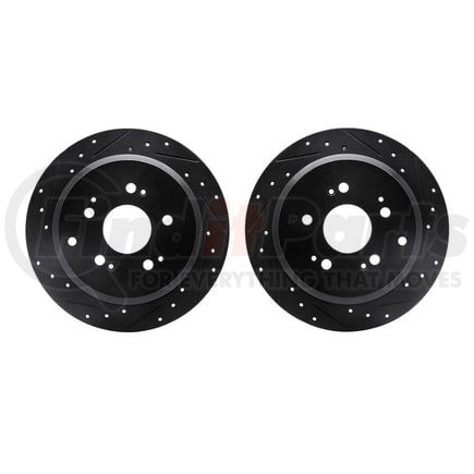 Dynamic Friction Company 8002-59065 Brake Rotors - Drilled & Slotted - Black