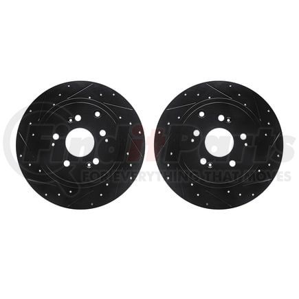 Dynamic Friction Company 8002-59069 Brake Rotors - Drilled & Slotted - Black