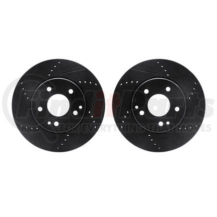 Dynamic Friction Company 8002-63030 Brake Rotors - Drilled & Slotted - Black