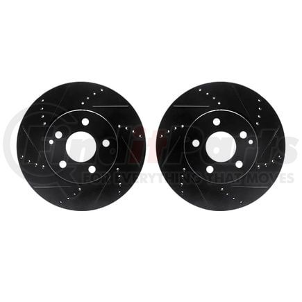 Dynamic Friction Company 8002-63055 Brake Rotors - Drilled & Slotted - Black