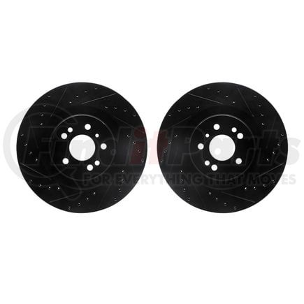 Dynamic Friction Company 8002-63063 Brake Rotors - Drilled & Slotted - Black