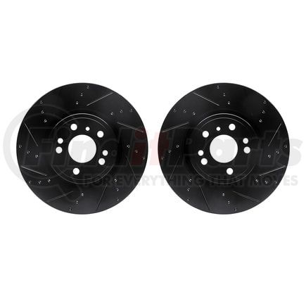 Dynamic Friction Company 8002-63067 Brake Rotors - Drilled & Slotted - Black