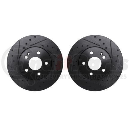 Dynamic Friction Company 8002-63071 Brake Rotors - Drilled & Slotted - Black
