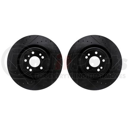 Dynamic Friction Company 8002-63065 Brake Rotors - Drilled & Slotted - Black