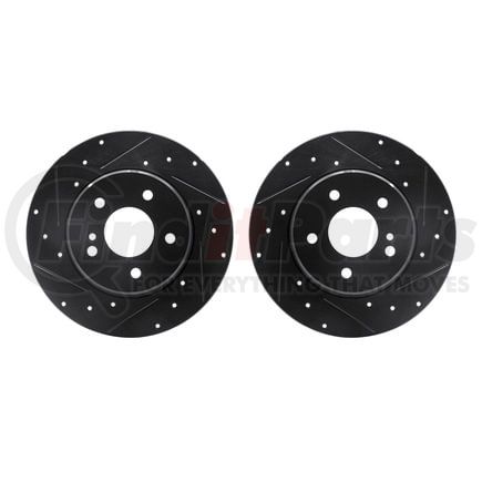 Dynamic Friction Company 8002-63100 Brake Rotors - Drilled & Slotted - Black