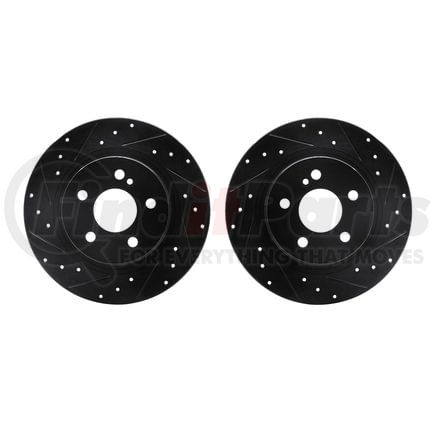 Dynamic Friction Company 8002-63097 Brake Rotors - Drilled & Slotted - Black