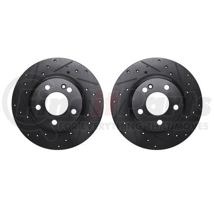 Dynamic Friction Company 8002-63098 Brake Rotors - Drilled & Slotted - Black