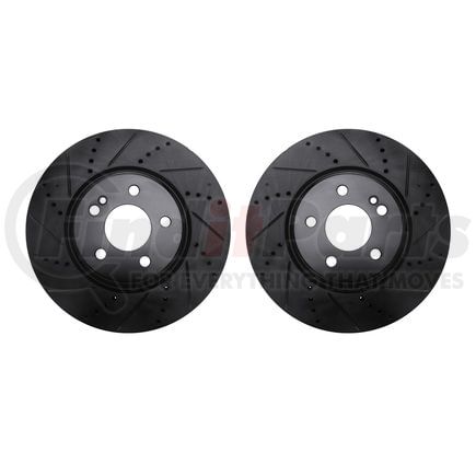 Dynamic Friction Company 8002-63103 Brake Rotors - Drilled & Slotted - Black