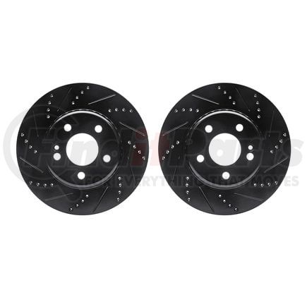 Dynamic Friction Company 8002-63102 Brake Rotors - Drilled & Slotted - Black