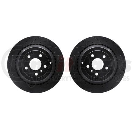 Dynamic Friction Company 8002-63123 Brake Rotors - Drilled & Slotted - Black