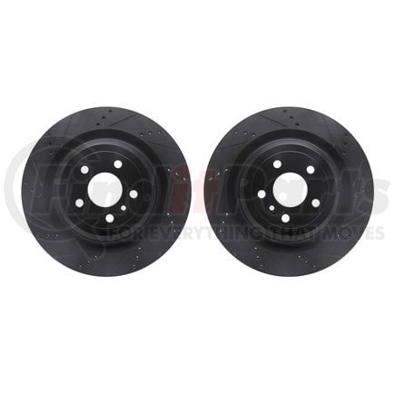 Dynamic Friction Company 8002-63124 Brake Rotors - Drilled & Slotted - Black