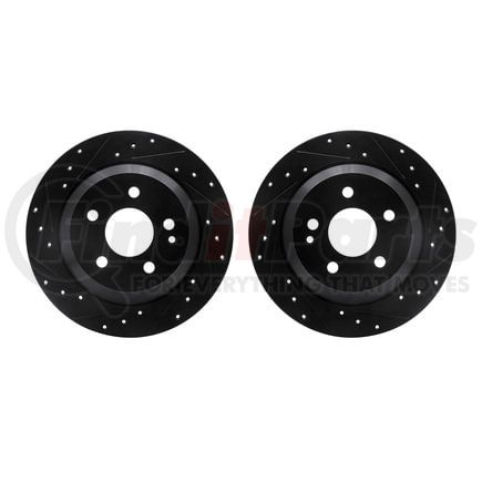 Dynamic Friction Company 8002-63131 Brake Rotors - Drilled & Slotted - Black